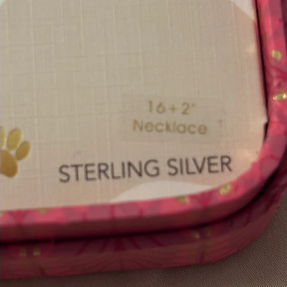 NIB Isabella M. gold tone Sterling Silver Paw Print Necklace - 16”